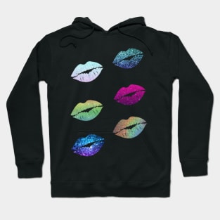 Ombre Faux Glitter Lips Pack Hoodie